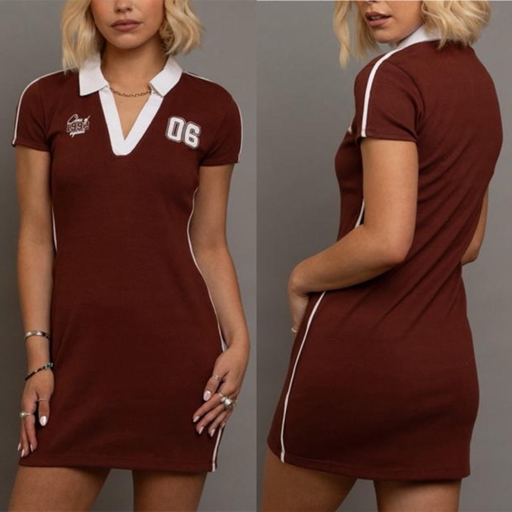 Class of 1992 “06” Ribbed Polo Mini Dress from Daisy Street